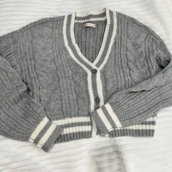 So Juniors Grey Cardigan Sweater XS - Picture 1 of 7